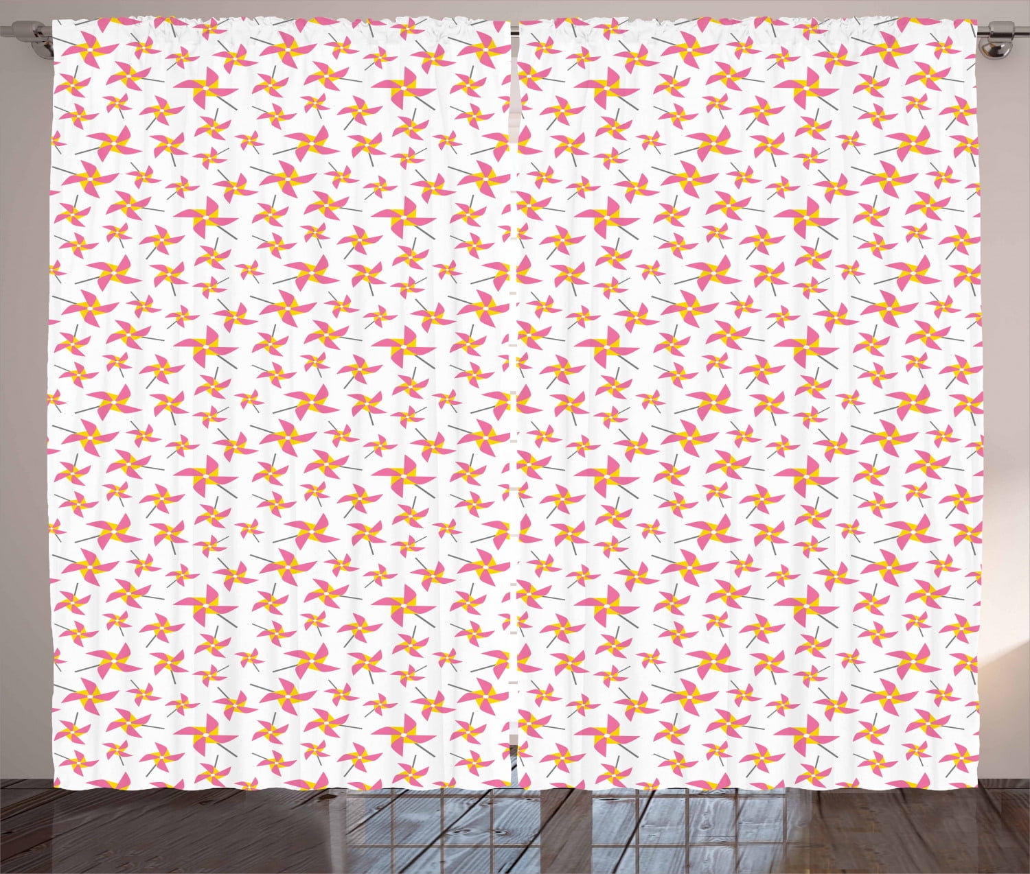 Pinwheel Window Display Pinwheel Curtains 2 Panels Set, Fun Times with Pinwheels Childish Toys ...