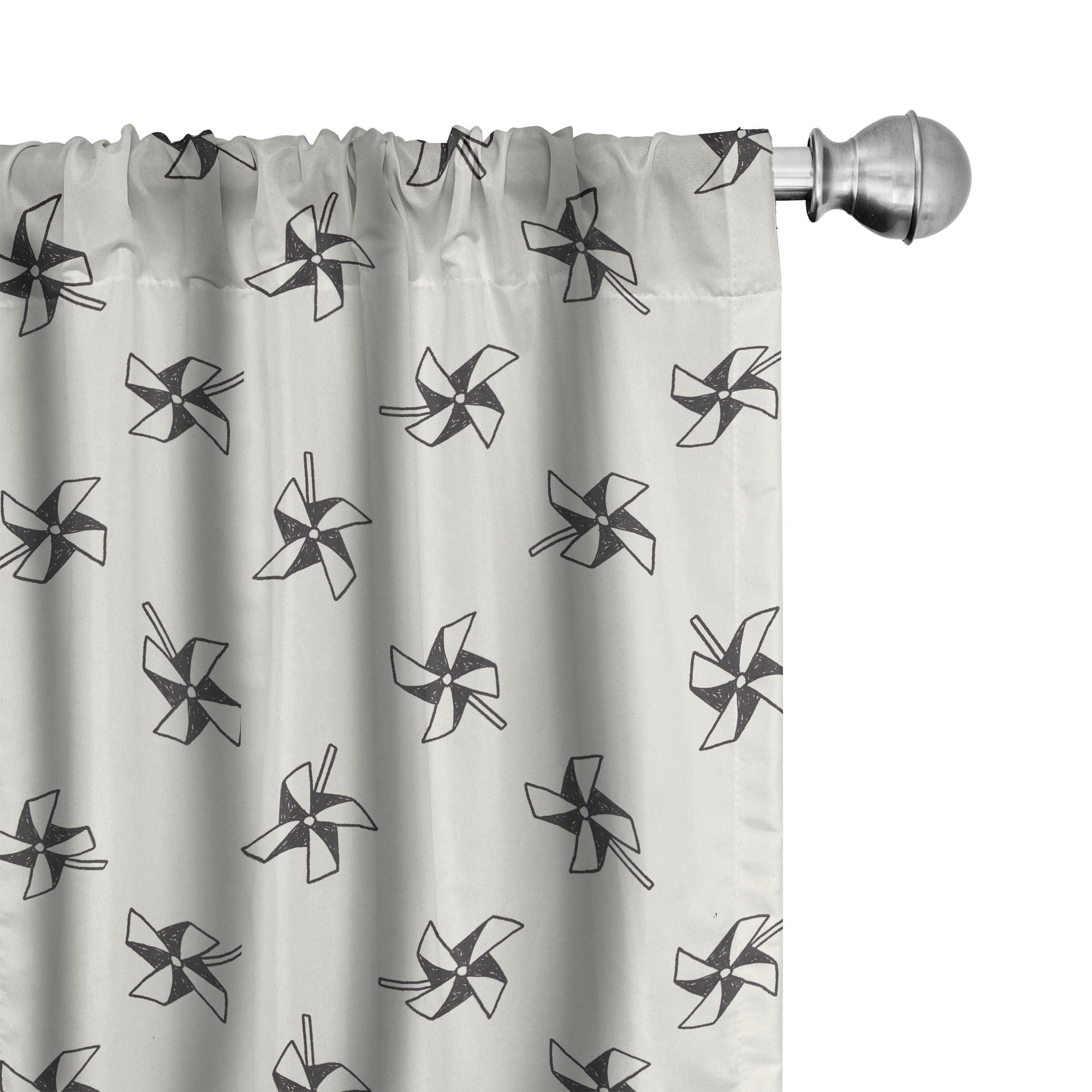 Pinwheel Window Display Pinwheel Curtains 2 Panels Set, Hand Drawn Pinwheels Childhood Toys of ...