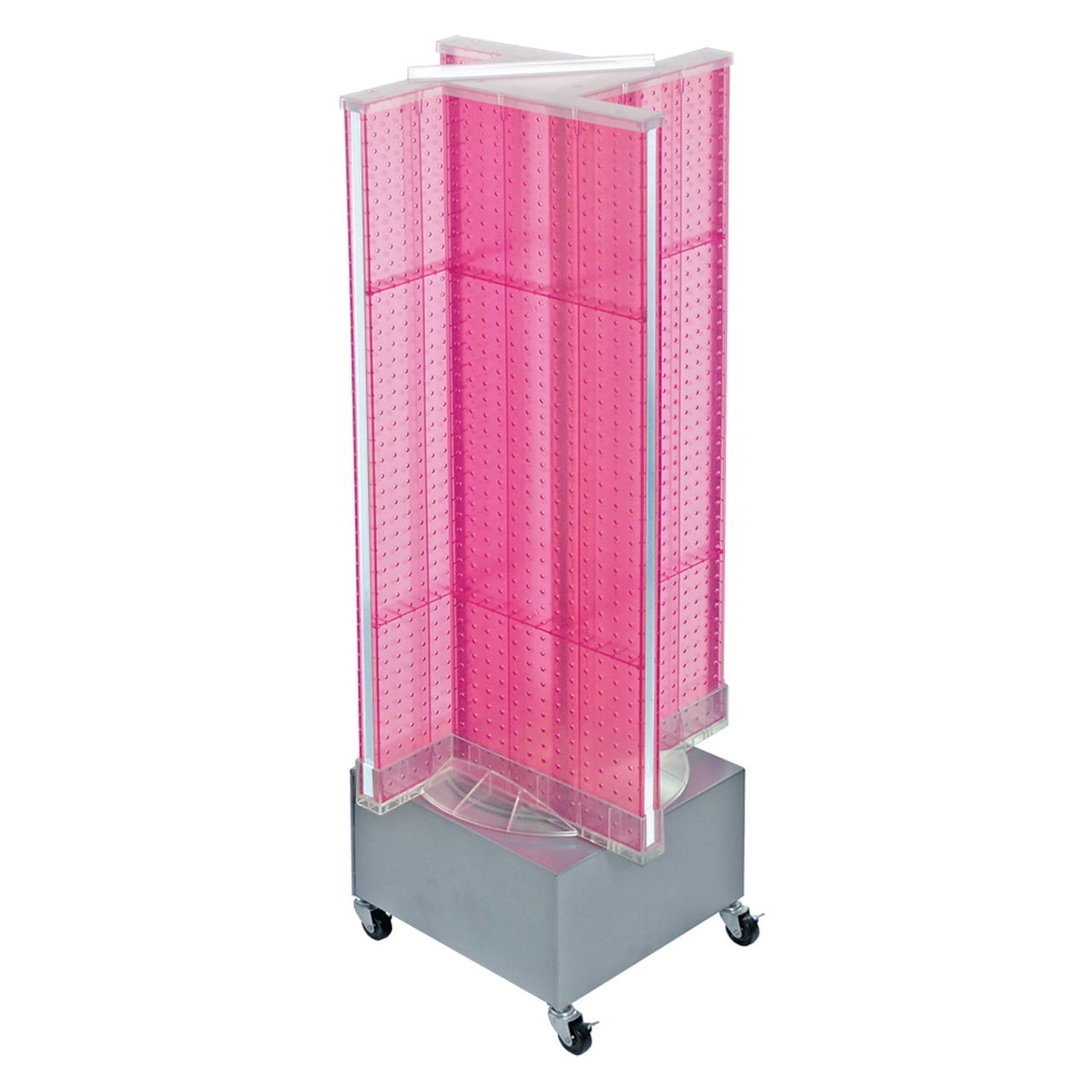 Pinwheel Pegboard Floor Display on Revolving Wheeled Base. Spinner Rack ...