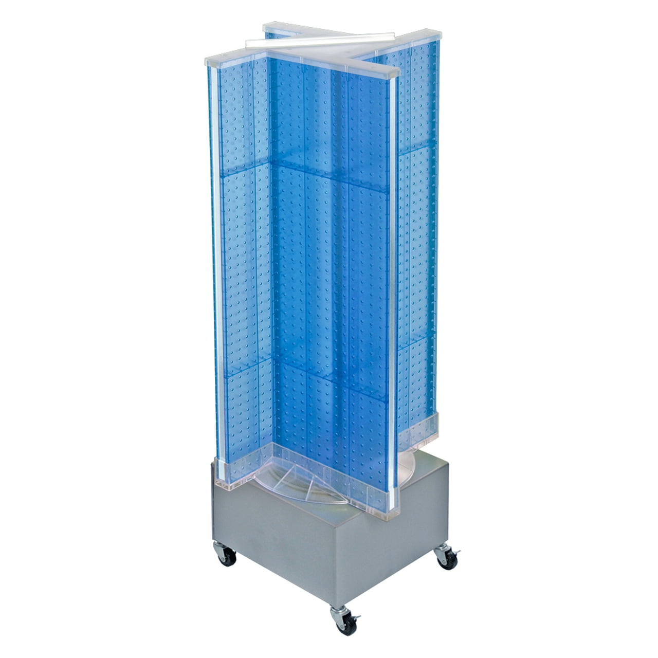 Pinwheel Pegboard Floor Display on Revolving Wheeled Base. Spinner Rack ...