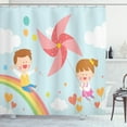 thumbnail image 1 of Ambesonne Pinwheel Shower Curtain, on Rainbow, 69"Wx70"L, Multicolor, 1 of 3