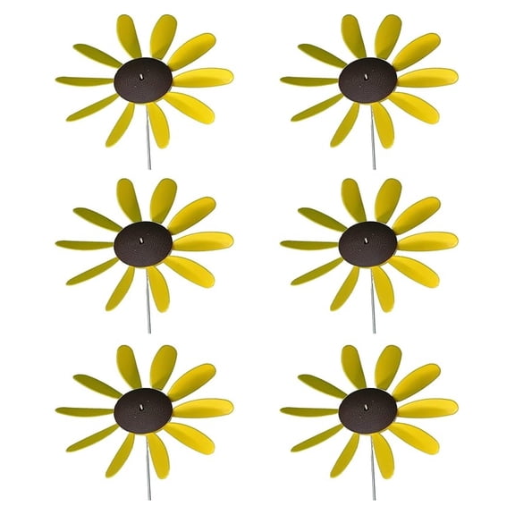 Pinwheel Wind Spinner XYT 12-Inch Diameter 24-Inch Tall 6-Pack For Garden Lawn Decor Repelling Moles