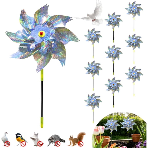 Pinwheels for Yard and Garden - Reflective Pinwheels Bird Deterrents for Outside Wind Mill for Yard and Garden Outdoor Bird Deterrent Devices for Patio Farm Orchard