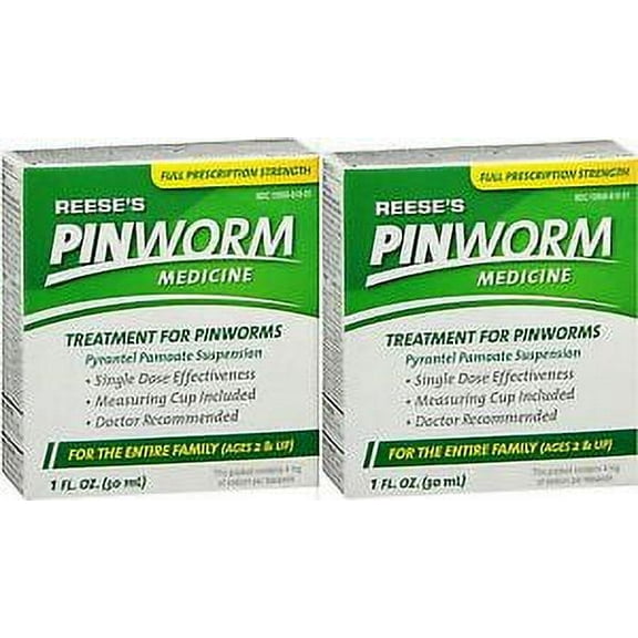 Pinworm Medicine Reeses, Pyrantel pamoate Suspension 1oz ( 2 bottles )