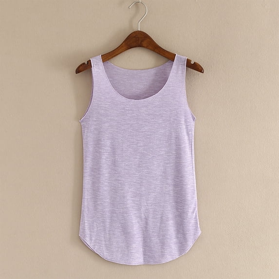 Pinxai Summer Tank Tops for Woman Sleeveless Scoop Neck Pajamas Basic Tee Casual Comfy Breathable Camisole Tops Homewear