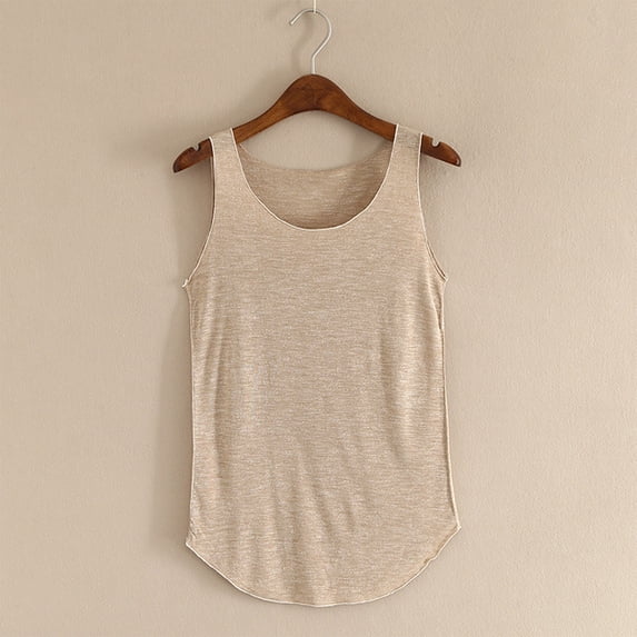 Pinxai Summer Tank Tops for Woman Sleeveless Scoop Neck Pajamas Basic Tee Casual Comfy Breathable Camisole Tops Homewear