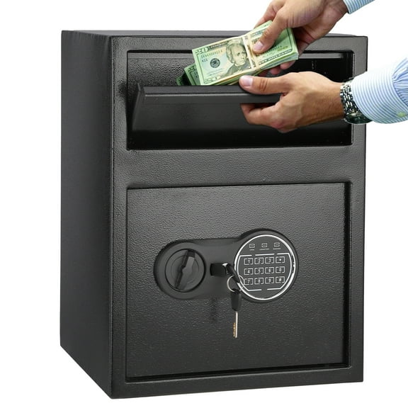 Pinypikaka 1.9 Cu Ft Heavy Duty Drop Safe for Business with Digital Keypad, Depository for Money With Drop Slot, Office Box for Money and Mail, 11.7"D x 13.4"W x 9.8"H
