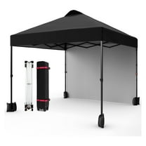 Pinypikaka 10'x10' Pop Up Outdoor Canopy w/ 1 Sidewall & Vented Roof, Instant Tent Portable Canopy Shelter for Wedding Backyard Garden Event