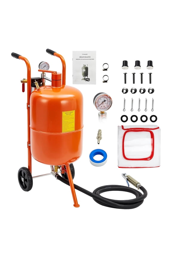 20 Gallon / 75.7L Sandblasters, 60-110 Psi Pressure Air Sand Blasting Kit, Portable Abrasive Blaster with 4 Ceramic Nozzles & Oil-Water Separator for Paint, Stain, Rust Removal