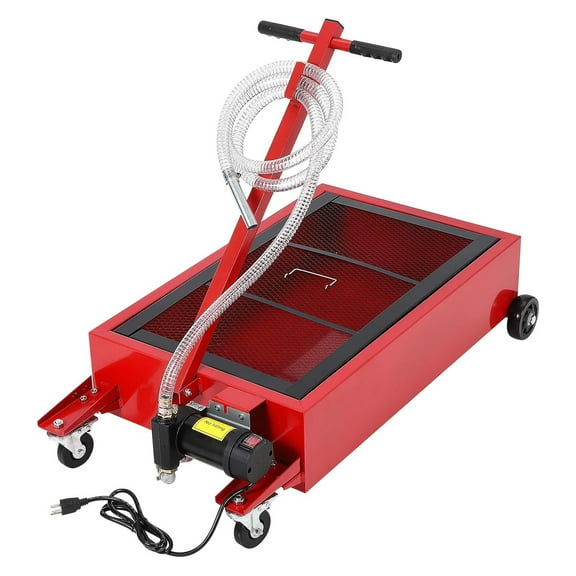 Pinypikaka 20 Gallon Low Profile Electric Oil Drain Cart, 110V Pump, 7.5FT Hose & Folding Handle, Rolling Oil Drain Pan for Cars, Trucks, Buses, RVs