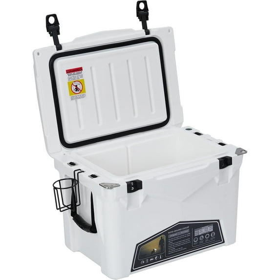Pinypikaka 20QT/35QT Portable Ice Cooler, Heavy Duty Ice Chest with Portable Cup Holder, Fish Ruler, Bottle Openers, Camping Cooler for Beach Boat Fishing Picnic Travel