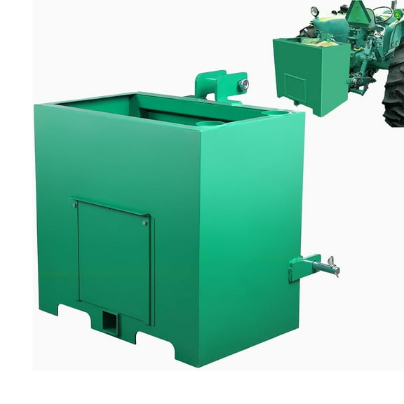 Pinypikaka 3 Point Ballast Box with 2" Hitch Receiver, Category 1 Ballast Box 3 Point Fits Cat 1, 800 Lbs Tractor Ballast Box, 3 Point Quick Hitch Loader Attachment