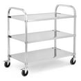thumbnail image 1 of Pinypikaka 3 Tier Stainless Steel Utility Cart, Heavy-Duty Trolley Rolling Cart with Handle and Locking Wheels, for Kitchen, Restaurant, Hospital, Laboratory and Home, 1 of 8