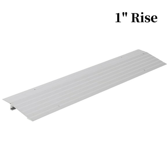 Pinypikaka 34" Wide 1"/2"/3"/4"/5" Rise Threshold Ramps 700Lbs Load Capacity Aluminum Door Entry Wheelchairs Ramp for Doorways and Raised Landings, Silver