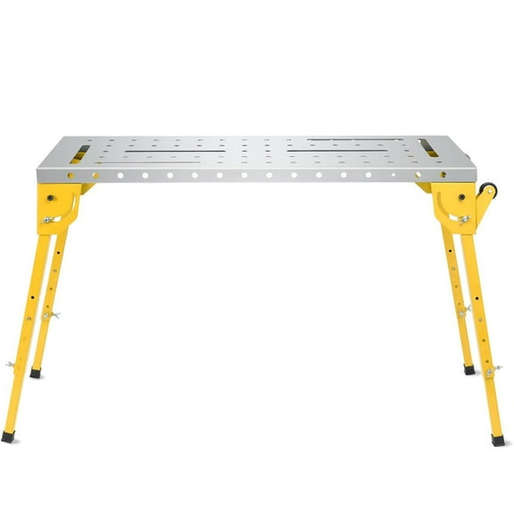 Pinypikaka 44" x 21" Folding Welding Table, Nitriding Tabletop, 500 lbs Load Capacity, Portable with 5/8" Holes, Welding Cart with Casters and Brakes
