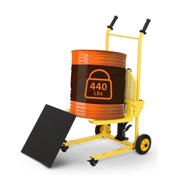 Pinypikaka 440Lbs Hydraulic Material Lift, 36" Max Lift, Pallet Stacker Winch Stacker, Forklift, Truck Dolly, Pallet Jack, with Steel Platform, Yellow