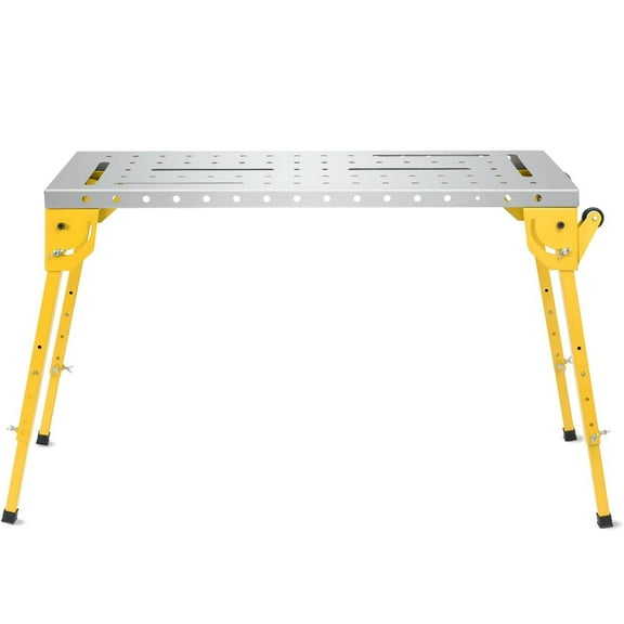 Pinypikaka 46" x 18" Folding Welding Table, Nitriding Tabletop, 1000 lbs Load Capacity, Portable with 5/8" Holes, Welding Cart with Casters and Brakes