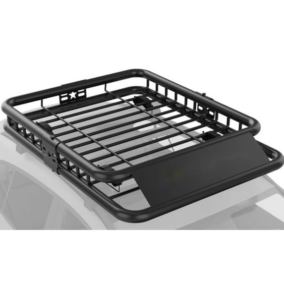 Pinypikaka 49" x 36" x 5"Heavy-Duty Roof Rack Basket With Extension for Car SUV Truck, 200 Lbs Black