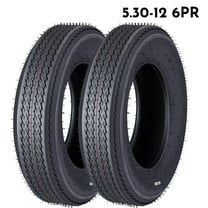 Pinypikaka 5.3-12 5.3x12 530-12 5.30-12 Trailer Tires, Load Range C, 6PR, Set of 2 Black