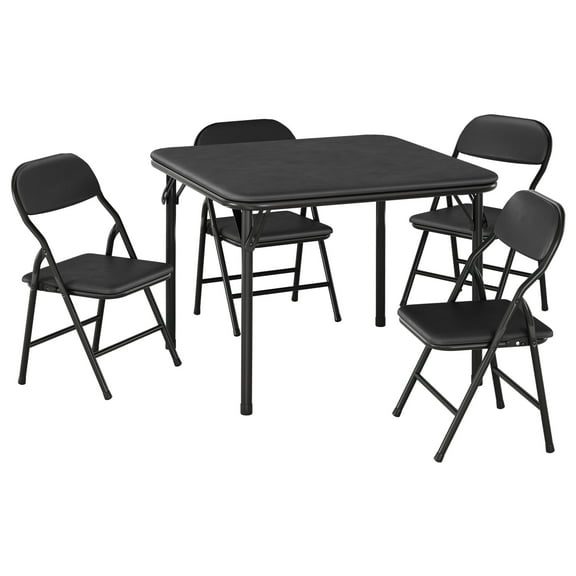 Pinypikaka 5 Piece Folding Kids Table and Chairs Set, Children Activity Table and Chairs Set for Dining Room, Daycare, Classrooms