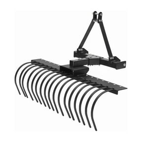 5FT Landscape Rake for Tractor,3-Point Lawn Dethatcher Attachments with ...