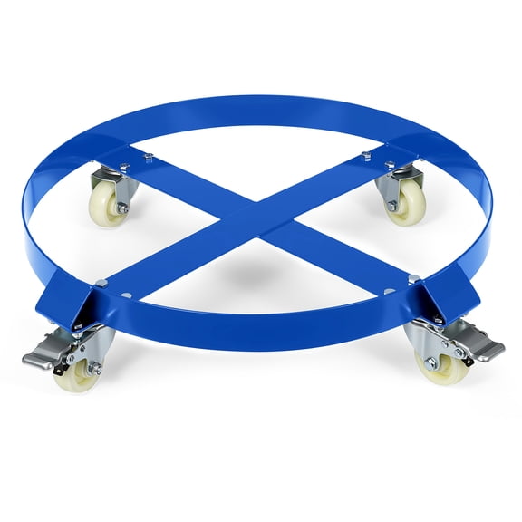 Pinypikaka 55 Gallon Drum Dolly, 1000 lbs Load Capacity Barrel Dolly with 360° Swivel Casters Wheel & Cross Braces, Barrel Cart with Brake, Non Tipping Dollies for Warehouse Drum Handling