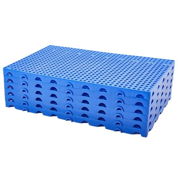 Pinypikaka 6-Pack Heavy Duty Plastic Pallets, Polypropylene Nestable Stacking Pallets for Shipping Storage, Low Profile Grid Pallets for Garage Warehouse Supermarket and Industrial Organization