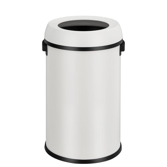 Pinypikaka 65L/17Gal Heavy Duty Brushed Stainless Steel Outdoor Trash Can, Large Kitchen Round Open Top