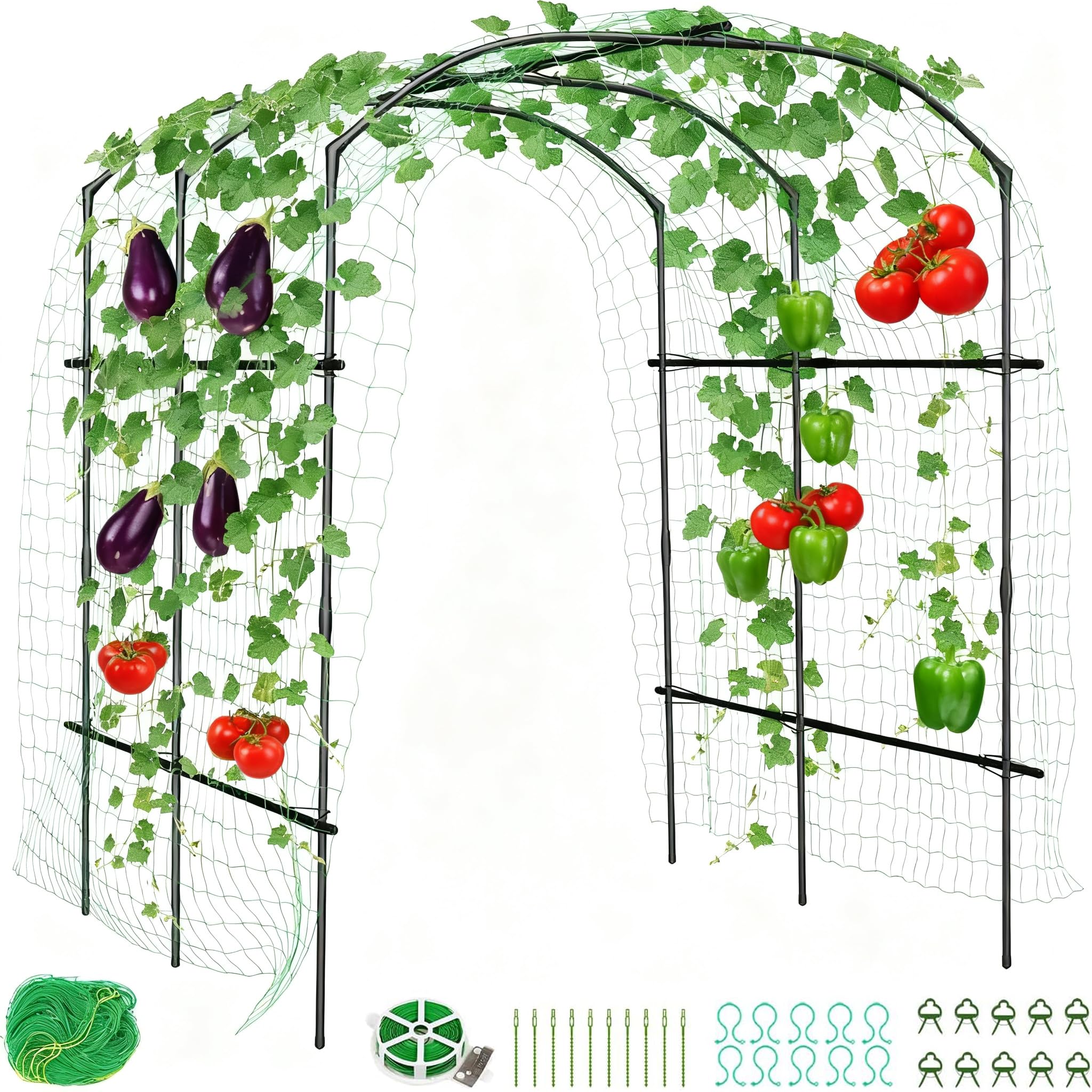 Pinypikaka 7FT Garden Arch Trellis, Large Tunnel Trellis with Mounting ...