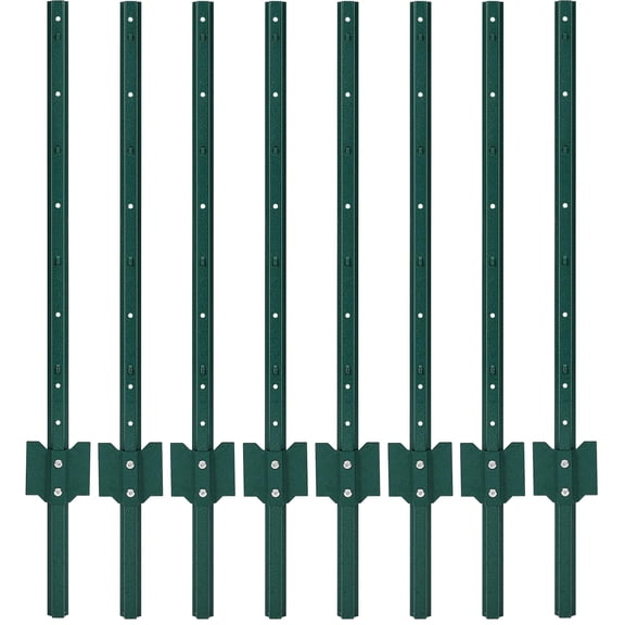 Pinypikaka 8PCS Metal Fence Post, 3FT Steel Garden Fence Stakes, T Posts Fencing Poles for Farms, Yard, Lawn
