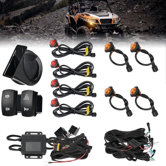 Pinypikaka ATV UTV Turn Signal Kit with 110D Horn Street Legal Kit Can-Am MaverickX3 MAX DefenderCommander