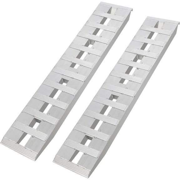 Pinypikaka Aluminum Ramps, 1500lbs Folding Loading Ramps for Pickup Trucks Bed, Trailers Ramp with Load Straps for UTV, Dirt Bike, ATV, Lawn Mowers, Trucks, Cargo Trailer