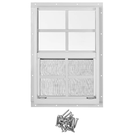 Pinypikaka Aluminum Shed Window 14" x 21" - Sliding Design for Ventilation and Light in Sheds, Chicken Coops, Storage Rooms