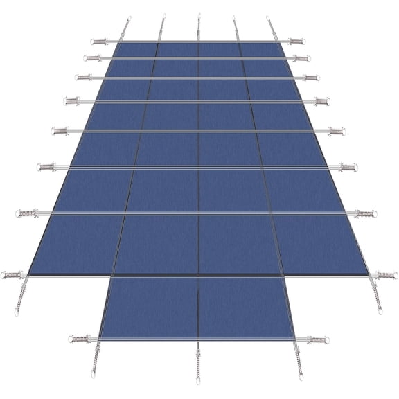 Pinypikaka Blue Safety Pool Covers for in-round Pools, Rectangle Safety Swimming Pool Cover with Center Step, Mesh Durable Pool Cover for Inground Pools with Installation Tools