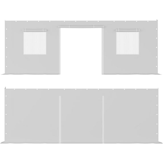 Pinypikaka Carport Sidewall 180G PE Fabric Heavy Duty Garage Canopy Car Shelter Replacement Fits for 10'x20'/13'x20' Frame, Sidewalls ONLY