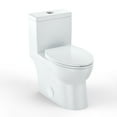 thumbnail image 1 of Pinypikaka Dual Flush Elongated Toilet, One-Piece Toilet with Soft Close Seat, High-Efficiency Supply, 15"x28"x30" White, 1 of 9