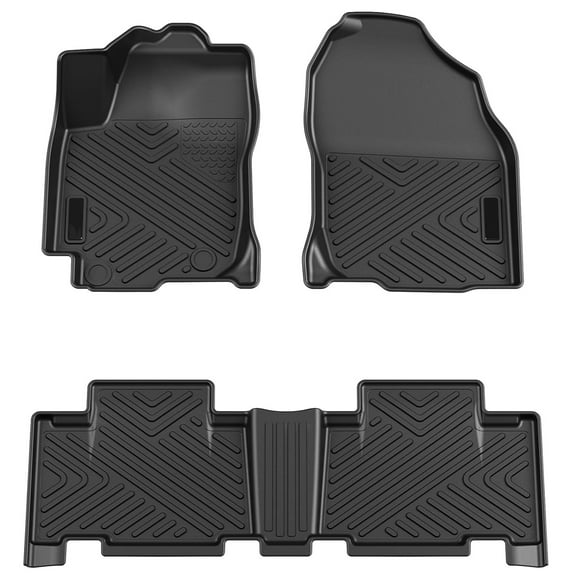 Pinypikaka Floor Mats Compatible for Toyota RAV4 2013-2018 2.5L L4-Gas,TPE All Weather Custom Fit Front 1st & 2nd Row Floor Liner, Black