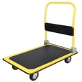 thumbnail image 1 of Pinypikaka Foldable Platform Truck 1100 lbs Capacity Steel Flat Push Dolly with 5" Wheels 36" x 24" Heavy Duty Flatbed Hand Cart for Home Garden Office Warehouse Loading and Moving, 1 of 8