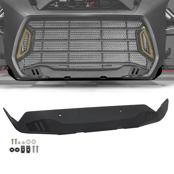 Pinypikaka Front Radiator Protector Plate Lower Bumper Lip Skid Plate Aluminum Compatible for Can Am Ryker 600 900 Sport Rally All Models, Black
