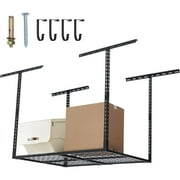 Pinypikaka Garage Ceiling Storage Racks 48"x36" Heavy-Duty Steel Garage Ceiling Rack with Space-Saving Design, Adjustable Height, 500lbs Weight Capacity, 3'x4'