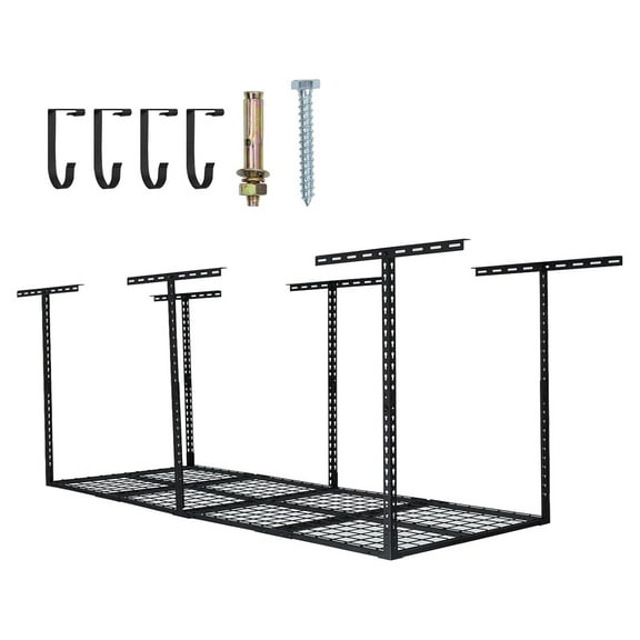 Pinypikaka Garage Ceiling Storage Racks - Heavy Duty Steel Overhead Garage Storage Rack Hanging Storage Shelves