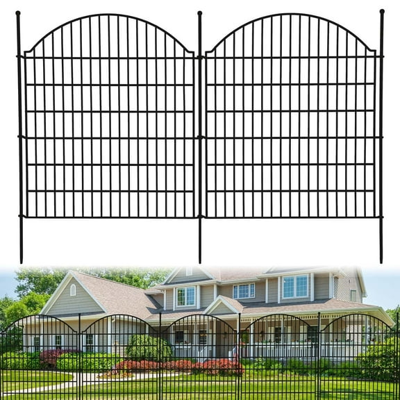 Pinypikaka Garden Fence,10 Panels No Dig Decorative Fence for Outdoor, Yard, Patio, Animal Barrier Rustproof Metal Wire Panel, Temporary Dog Fence
