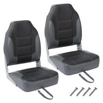Pinypikaka High Back Boat Seats Set of 2 Marine Seats, Fold-Down Fishing Boat Chair with Thickened Sponge Padding and Hinge for Sightseeing Boat, Speedboat, Canoes
