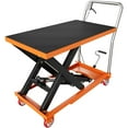 thumbnail image 1 of Pinypikaka Hydraulic Lift Table, 330lbs/500lbs/1100lbs Capacity Hydraulic Table Cart, Single Scissor Lift Cart 28.5"/35.4" Lifting Height with 4 Wheels and Non-Slip Pad for Material Handling, 1 of 7