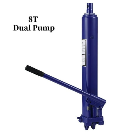 Pinypikaka Hydraulic Long Ram Jack Manual Dual Pump 8 Tons Engine Lift Cherry Picker, Blue