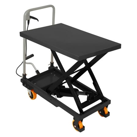 Pinypikaka Hydraulic Scissor Cart on Wheels - 500lbs Capacity, 28.5" Lift Height, with Non-Slip Pad, for Material Handling