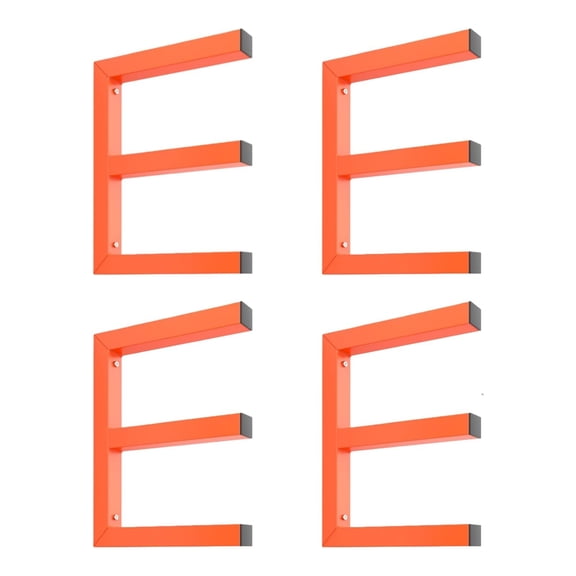 Pinypikaka Lumber Storage Rack Set of 4, Wall Mount Heavy Duty Steel 3-Tier Organizer Storage Shelves, 1200LBS Capacity, for Shed, Workshop, Garage