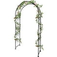 thumbnail image 1 of Pinypikaka Metal Garden Arch, 86" H Outdoor Lawn Arbor with Stakes, Garden Arch Arbor Trellis for Climbing Plants, Roses, Vines, Wedding Archway Decor for Lawn, Patio, Party, Backyard, 1 of 6