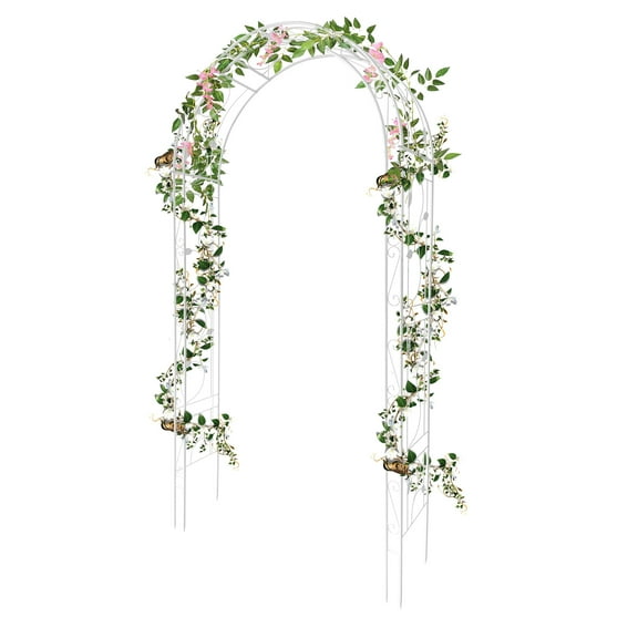 Pinypikaka Metal Garden Arch, Outdoor Garden Arch Arbor Trellis for Climbing Plants, Wedding Arches for Ceremony, Wedding , Party, Events, Archway Decor for Lawn, Patio, Backyard