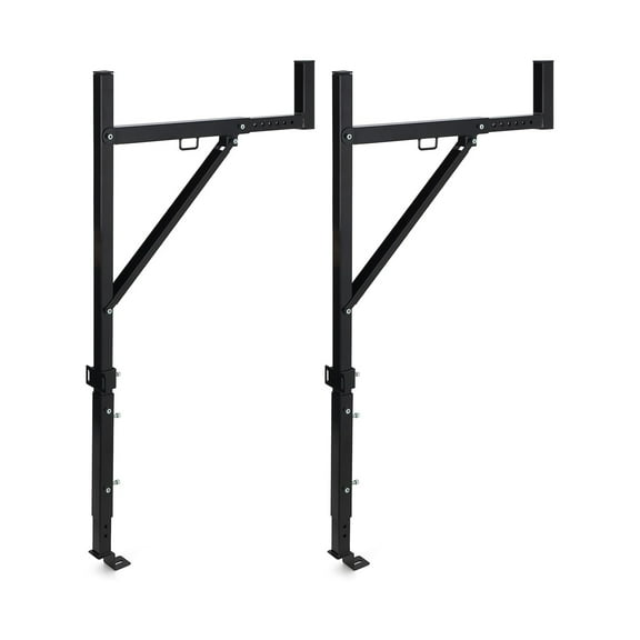 Pinypikaka Pickup Truck Ladder Rack, Adjustable 19" - 34" Width 38.6" - 44" Height, 250 LBS Load Capacity, Drilling Mounting Steel Truck Bed Rack for Kayak, Surfboard, Lumber
